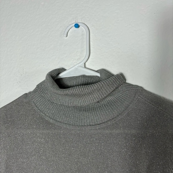 NWT Worthington Metallic/Grey Long Sleeve Turtleneck Sweater Large - Picture 5 of 8